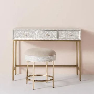 Jodhafurniture Bone inaly console table with Brass Look Legs